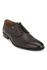 Louis Philippe Men Brown Leather Lace Up Shoes