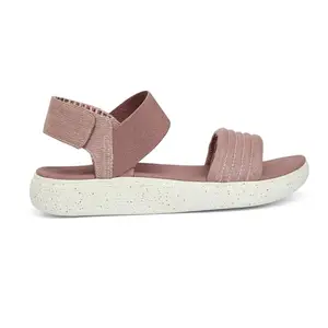 Skechers Womens Summer Skipper-Optic Casual Sandals Vegan Quilted Canvas Upper With Gore Crossband At The Ankle Pink - 6 Uk (114404)