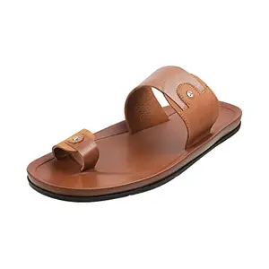 Mochi Mens Leather Tan Slippers (Size (10 UK (44 EU))