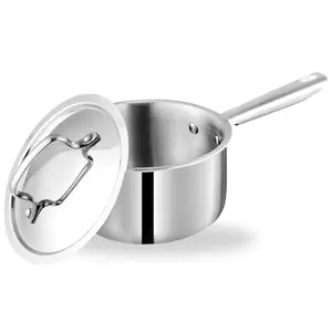 Kraft Futuretec Triply Stainless Steel Cookware Saucepan with lid - 1.2 Litre, 14 cm / 2.5mm Thick/Tea, Chai, Milk Pan for Boiling/Induction Base / 5 Years Warranty price in India.