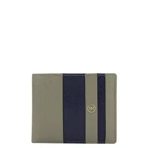 Da Milano RFID Protected Leather Wallet for Men with Card Slot - Stone Grey & Ink Blue