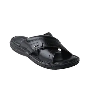 Lee Cooper Leather Regular Slipon Mens Sandals (BLACK, SIZE_45)
