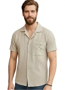 JVX Men Shirt || Embroidered Shirt for Man || Short Sleeve || Summer Style (Available Also Packs) (MS-22-GREY-XL)