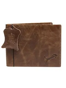 WILD EDGE Mens Brown Genuine Leather Wallet