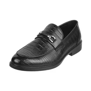 Metro Men Black Formal Leather Flat Shoes Uk/10 Eu/44 (14-264)