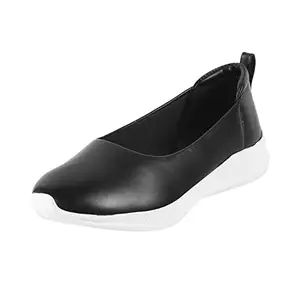 Metro Women Synthetic Leather Ballerina Black UK/5 EU/38 (31-98)