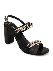 ELLE Women Sandal,Black,UK-7