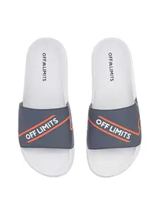 OFF LIMITS MEN REST DAY Slides, DK. GREY/OFF WHITE/ORANGE, 10 UK
