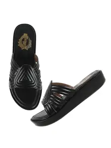 Shoetopia Women's Girls-P-19 Flat Sandal-7 Kids UK (Girls-P-19-Black)-EU40