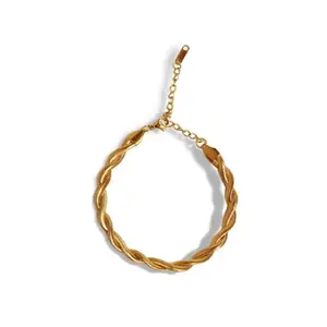 Criss Cross Snake Gold Bracelet