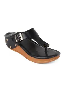 iconics Women Sandal,Black,UK-4
