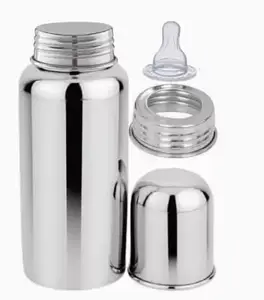 KINDAR CARE Stainless Steel Baby Feeding Milk Bottle, Small Neck Design, Set of 1, 250ML