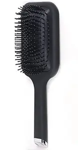 Mclear Paddle Hair Brush, Comb with Soft & Flexible Nylon Ball Tip Bristles, Hair Straightener Brush, Large Square Air Cushion Detangle For Grooming, Straightening, Smoothing Professional (Black)