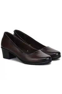 Zoom Shoes Premium Leather Comfortable Lightweight Bellies for Women with TPR Sole Ideal for Casual Wear Brown