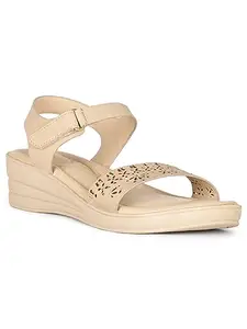 Bata Comfit Women's BEKY SANDAL Festive (6618352_BEIGE_5 UK)