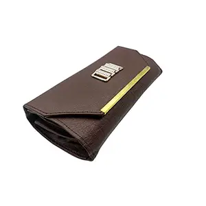 KLIEN Brown, (Leather) Womens/Girls Handpurse (2 Zipper Pocket & 2 Safe Pocket)