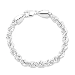 ZAVYA 925 Sterling Silver Minimal N/A Rhodium Plating Chain Bracelet | Gift for Men and Boys | 1 Year Plating Warranty