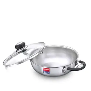 Prestige Tri-Ply Splendor Kadai with Glass Lid(20cm,1.6L Capacity)|Gas & Induction Compatible|Even Heat Distribution|Rust Proof|Perma Cool Handles|10 Years Warranty price in India.
