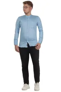 Generic JPM Mens Regular Fit Full Sleeve Shirt|Sky Blue|L (JPM_DN2122-Sky Blue-L)