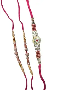 MIX DESIGN Chandan Sandal Wood Scented Handmade Rakhi for Bhaiya Rakhi Combo of 3 Rakhi Set for Men kids boy Best Wishes Greeting Card Rakhi for Brother Kids Rakhi Band For Beloved Brother - Pack of 4