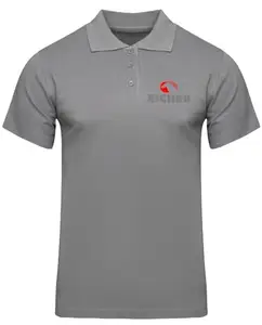 American Apple Eicher Logo Printed Polo/Collar Half Sleeve T-Shirt for Eicher Staff Employee Promotion T Shirt for Men and Women Grey