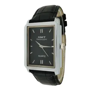 HMT FASHION Black Dial Quartz Movement Watch with Lether Strap for Men and Boys