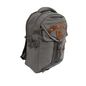 SAGAR BAGS Canvas Backpack Travel Daypack DrawstringFlip Bag Retro Laptop Bag for Men Women (Grey)