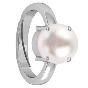 DAURAYA GEMS South Sea Pearl 9.25 Ratti 8.75 Carat Natural Pearl Gemstone Original Certified Moti Adjustable Astrological panchhdhaatu/Ashtadhatu Ring for Men and Women