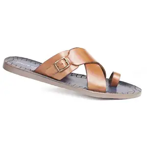 Pierre Cardin Men's Tan Leather Casual Sandal -(PC 1017 Tan)(11UK/India)(45EU)