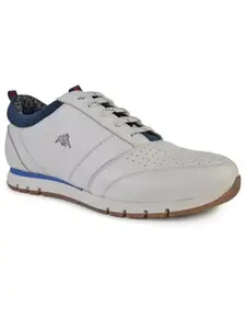 Jaripeo by BUCKAROO Jaripeo Nab Vegan Leather White Casual Shoes for Men: Size UK 9