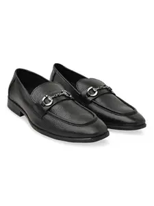 Regal Black Men Leather Buckled Formal Slip Ons