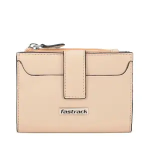Fastrack Two Fold Wallet for Womens, Ladies and Girls | Made Up of Premium Semi PU Leather | Has Multiple Card Slots and Zipper Closure