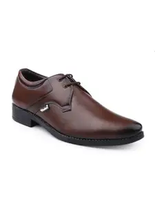 WOAKERS Synthetic LeatherFormal Shoes for Men (Brown, 7) (1061)