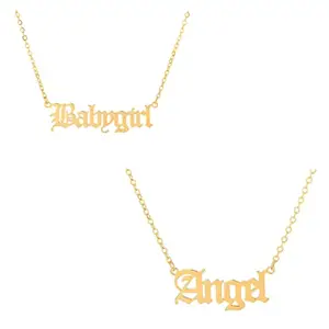 Angel And Babygirl Text Style Necklace for girl and women