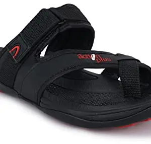 Action Men Black Stylish & Lightweight Casual Slippers | Walking Flip Flop | Outdoor Slippers | Fashion Slipper | Outdoor Flip Flop | Evening Walk APTM0007BKBK07 | Size-7