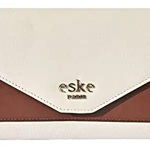 eske Percy - Trifold Wallet - Genuine Quilted Leather - Holds Cards, Coins and Bills - Compact Design - Pockets for Everyday Use - Travel Friendly - Water Resistant - for Women (Vanilla Tan)