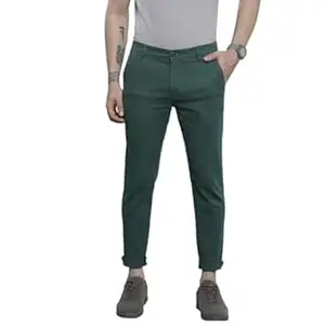 The Indian Garage Co Men Slim Fit Solid Mid-Rise Stretchable Chinos