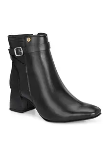 EL PASO Women Black Faux Leather Casual Chelsea Boots-3