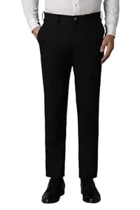 Louis Philippe Men's Slim Fit Mid Rise Pants