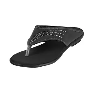 Walkway Women Black Synthetic Flat Fashion Sandal UK/5 EU/38 (32-1808)
