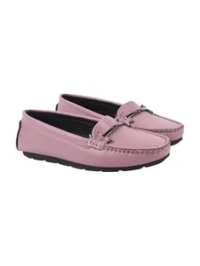 Shoetopia Upper Bow Detailed Mauve Loafers for Women & Gilrs /EU37