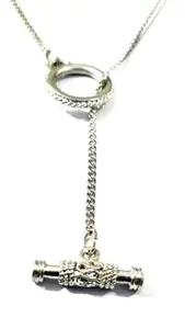 lock necklace,steel chain,zinkcasting pendant with rodium silver finish Silver Steel Pendant Set