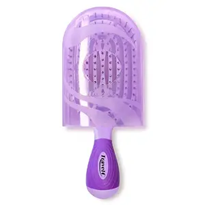 NuWay 4HAIR® U.S. Patented Detangler Hair Brush for Men & Women - Purple | Hair Comb for Scalp Care - Fast Dry Venting Scheme - Special Formulated Bristles | TravelC Detangling Brush for All Hair Type