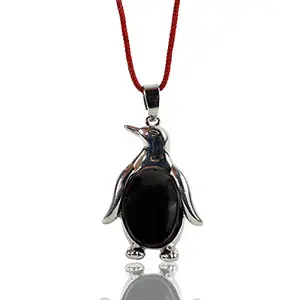 Reiki Crystal Products Unisex Black Tourmaline Crystal Stone Penguin Pendant for Reiki Healing and Crystal Healing