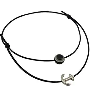 High Trendz Black Thread Adjustable Knot Anklet With Evil Eye And Charm For Women And Girls (KAK34)