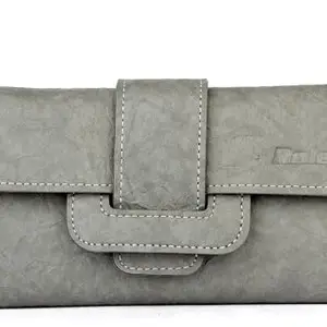 REEDOM FASHION Artificial Leather Women Evening/Party, Travel, Ethnic, Casual, Trendy, Formal Grey Artificial Leather Wallet (7 Card Slots) (Grey) (RF4637)