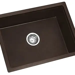 SHISHA Quartz Kitchen Sink, 18 x 16 Big Bowl, Metallic Brown