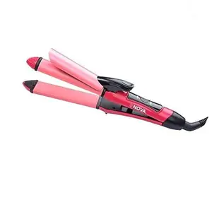 NHC 2009 2 in 1 Hair Straightener and Curler For Women and Men (PINK)