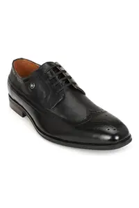Louis Philippe Men Black PU Lace Up Shoes