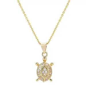 POPULAR TURTLE NECKLACE IN GOLD PLATING WITH CZ FOR GIRLS